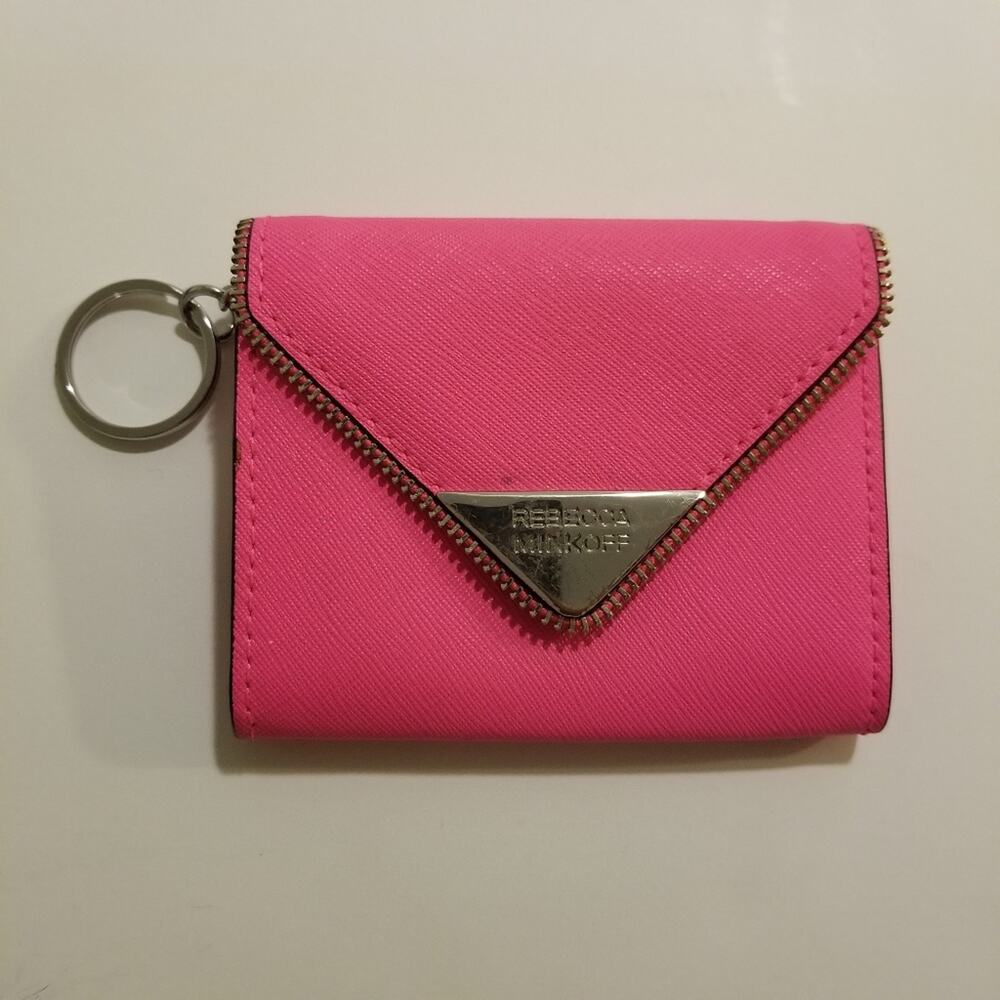 REBECCA MINKOFF Molly Metro Wallet Pink with Silver Metal